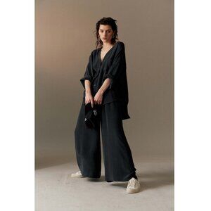 Mamène Sand Washed Silk Pants Black M